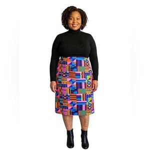 Vibrant Multicolor Women's Pencil Skirt